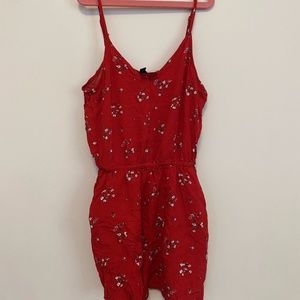 H&M red floral romper